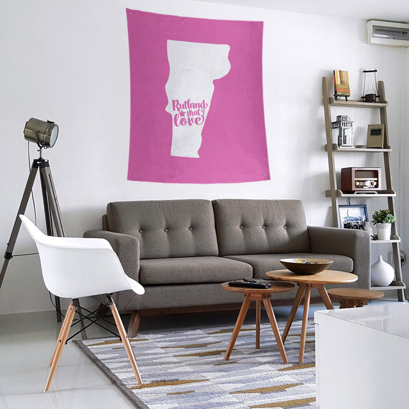 Tapisserie murale «Rutland Vermont Love», H 80 po x l 68 po, Rose