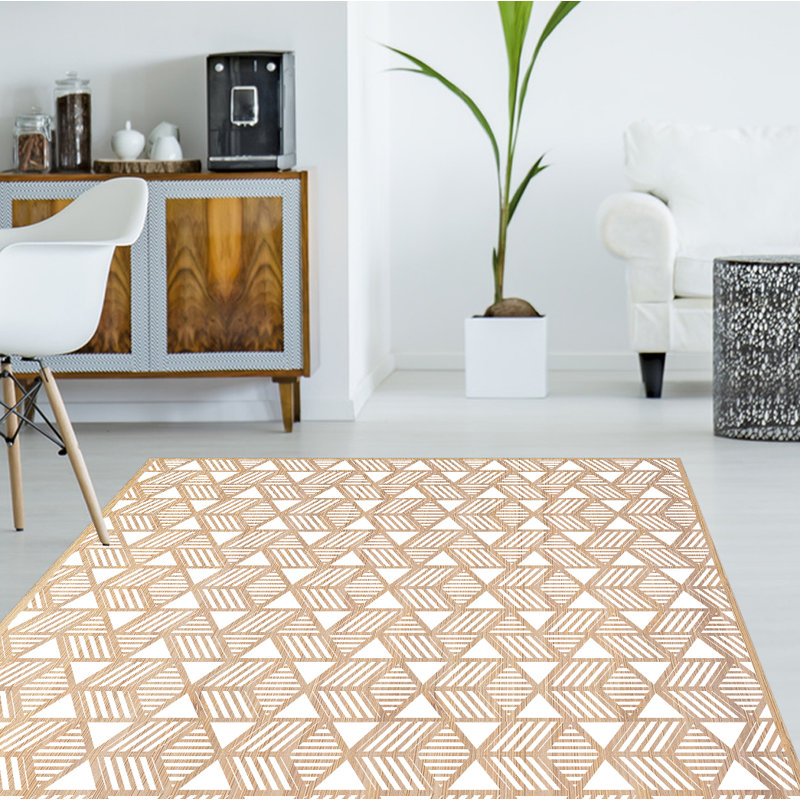 Ameno Geometric Vinyl Indoor / Outdoor Area Rug, Runner 66 x 250cm