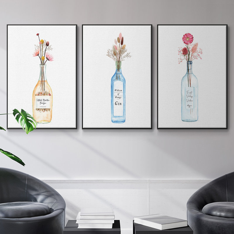 Frost Valley Vodka, reproduction sur toile 3 pièces, H 36 po x l 72 po x P 2 po, Noir