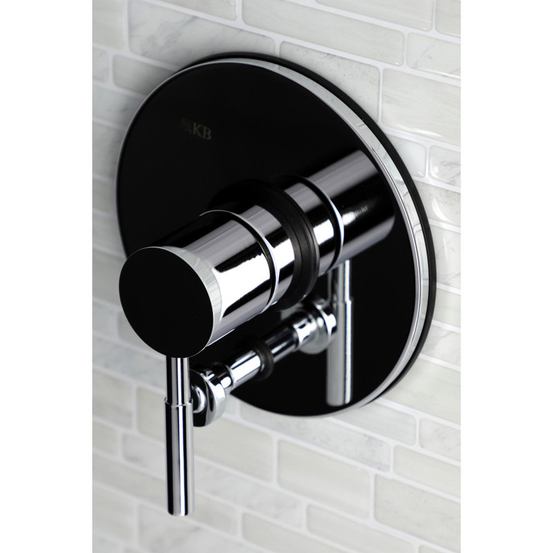 Kingston Brass Concord Single-Handle Pressure Balanced Tub and Shower Faucet, Valve and Trim Only, Silver