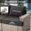 Canapé d'extérieur en rotin tissé avec table de bout lumineuse et fauteuil pivotant-102744625