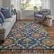 Handmade Wool Blue/Yellow/Orange Rug