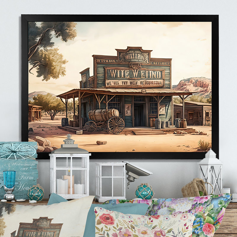 " Wild West Store Arizona ", Black Picture Framed, 12" H x 20" W x 1" D