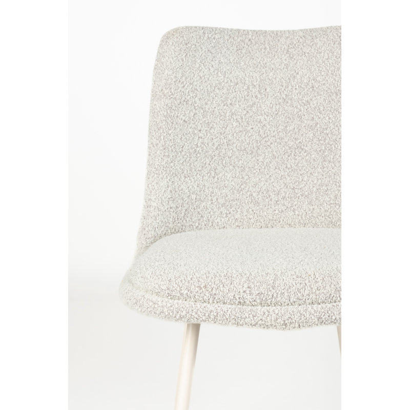 Fijs Upholstered Dining Chair, Light Gray, Off White