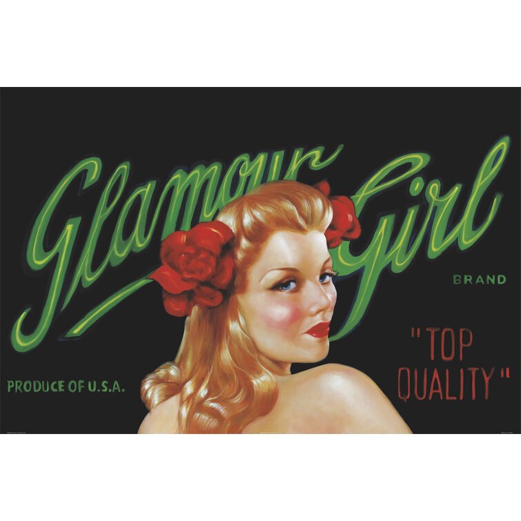 Pin Up Girl Vintage Pinup Girl Blond At Poster Print (24 x 36