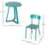 Bistro d'extérieur en fer bleu sarcelle - 2 chaises et 1 table pour une expérience relaxante dans la cour, le patio ou le jardin