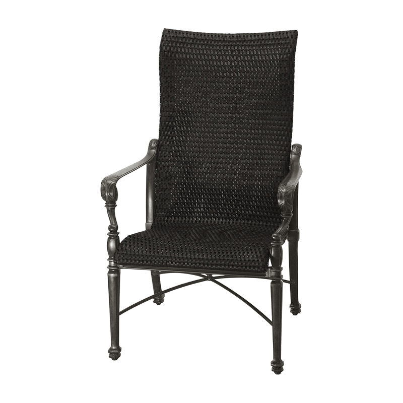 Grand Terrace Woven High Back Dining Chair, Vintage, Mahogany