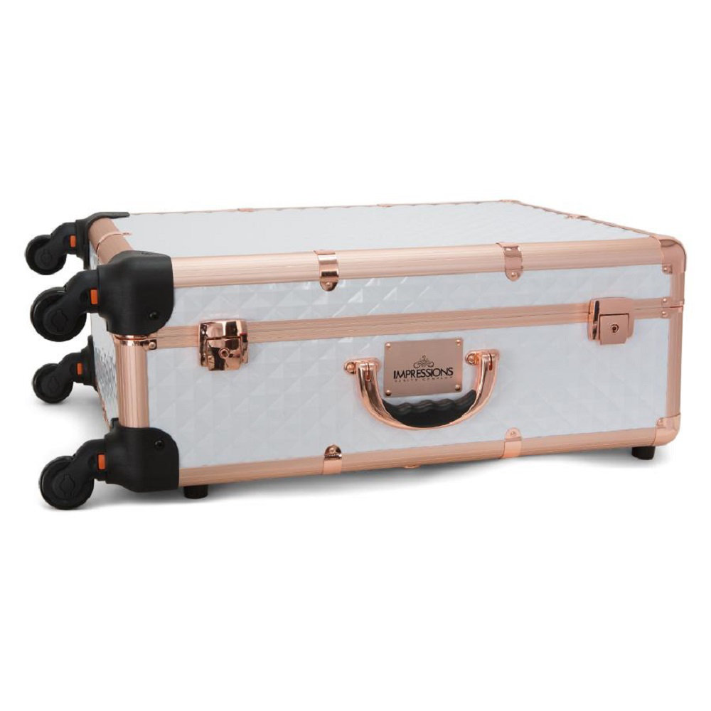 Slaycase Pro Vanity Travel Train Case with Stand Makeup Organizer Including USB Port Standing Legs IMPRESSIONS VANITY · COMPANY