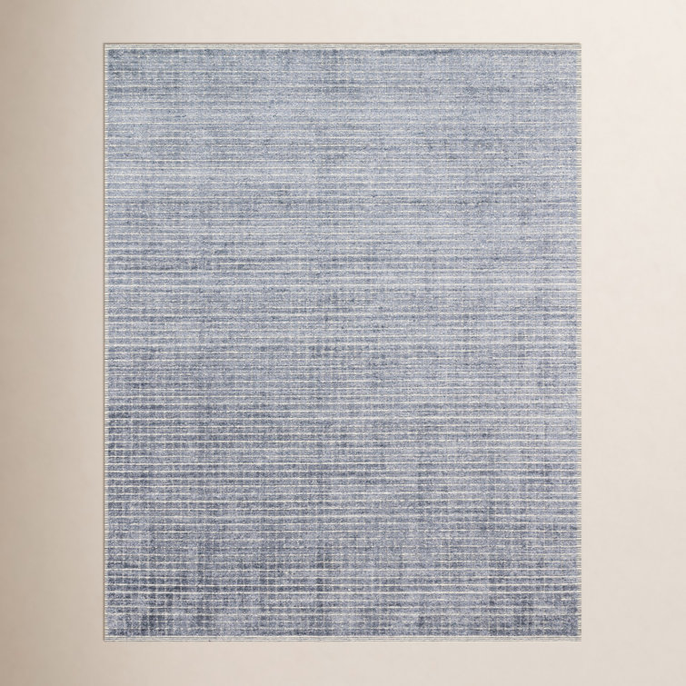 Shenade Handmade Rayon / Viscose Blue Rug