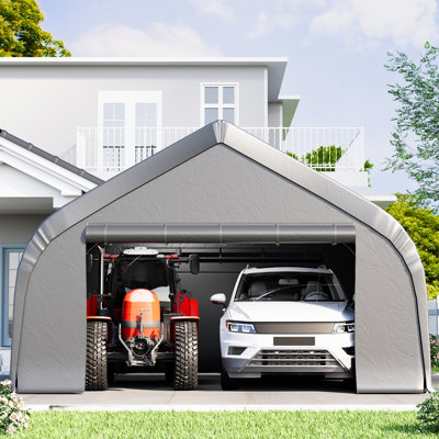Heavy Duty Durable Carport, Aluminum Frame Garage Shelter & Storage, Waterproof 3-Layer Pe Cover