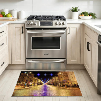 Magnifique tapis d'intérieur transparent lavable à la machine, architecture de décembre