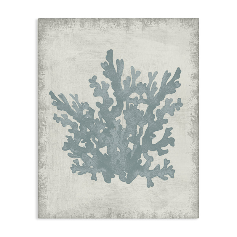 "Blue Coral Silhouette", art mural par Conrad Knutsen, H 20 po x l 16 po