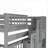 Space-Saving Full Over Full Bunk Bed With 6 Storage Drawers and Open Shelves, Solid Wood Soft Gray