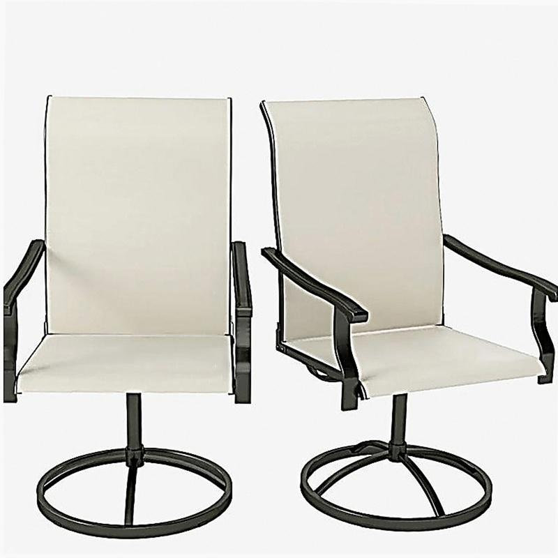 Ensemble de 2 chaises d'extérieur, chaises pivotantes, Beige/noir