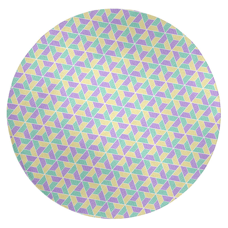 Tapis de zone aquamarine/violet trapézoïdals, Rond 5 pi