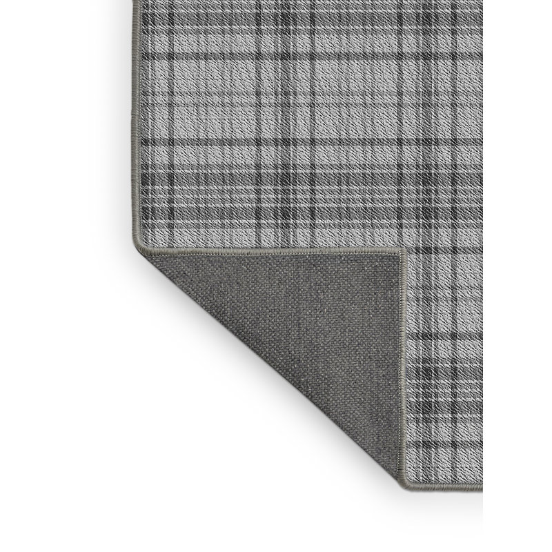 Tapis gris en laine écossais, Rectangle 2 pi x 3 pi