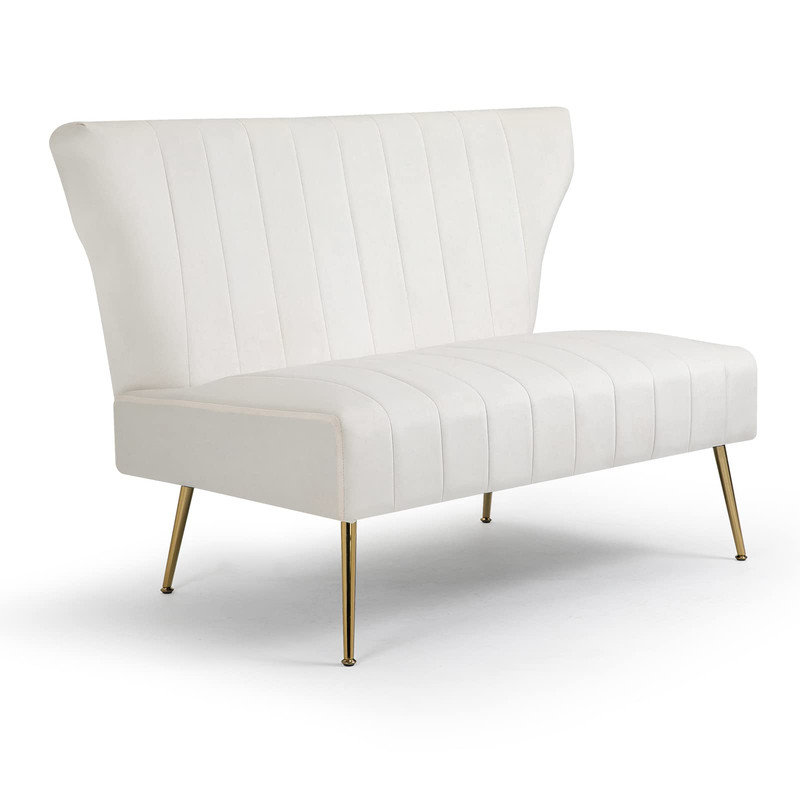 Vardell Fabric 48'' Reception Loveseat, White