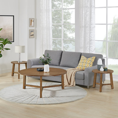 3-Piece 44in Coffee Table and 20in End Tables Set