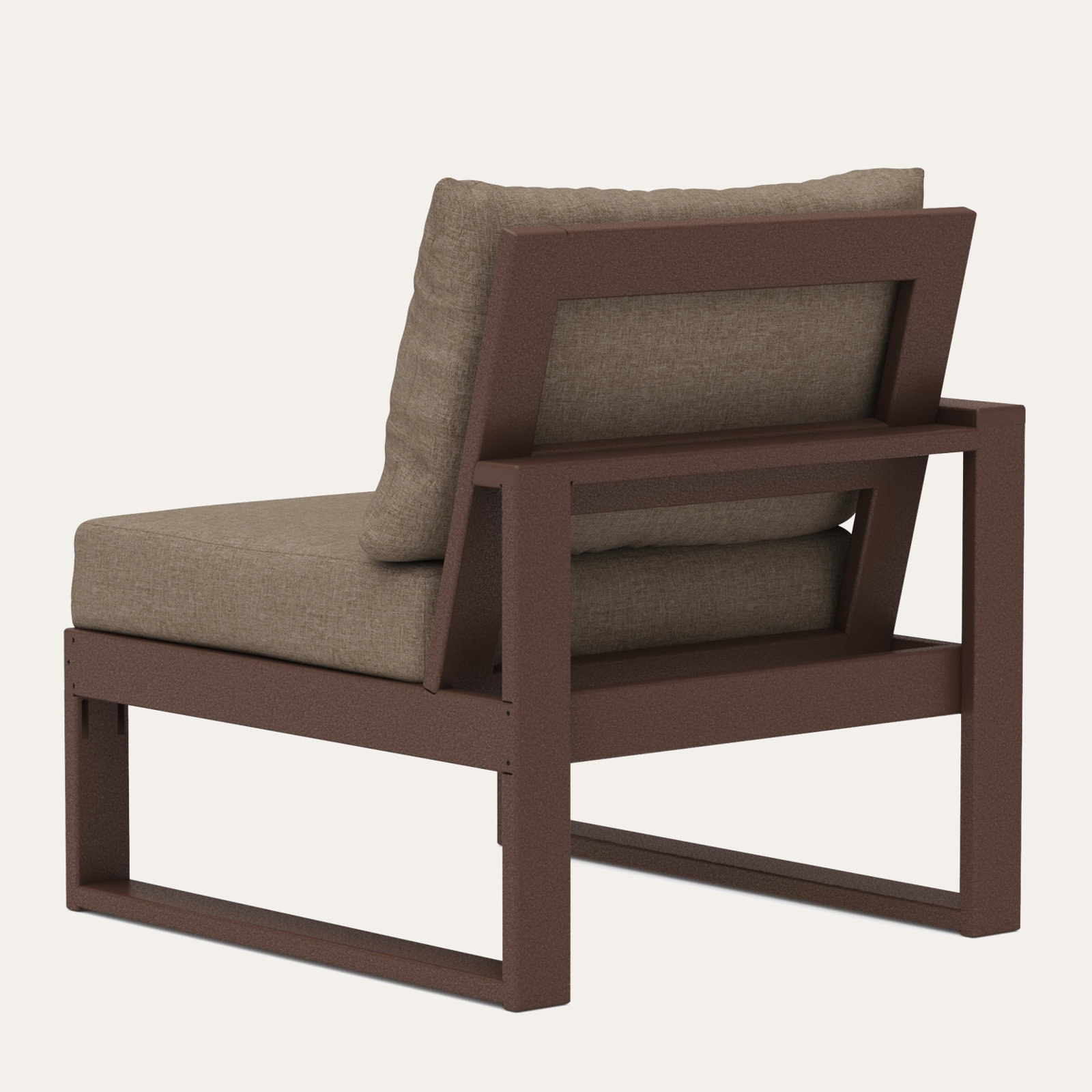 Edge Patio Lounge Chair, Spiced Burlap, Mahogany