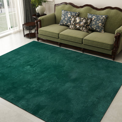 5x8ft Dark Green Ultra-Soft Thickened Memory Foam Indoor Rugs, Comfortable and Stylish Solid-Color Minimalist Rugs, Perfect for Living Rooms, Bedrooms, Dorm Rooms, and Home Decor