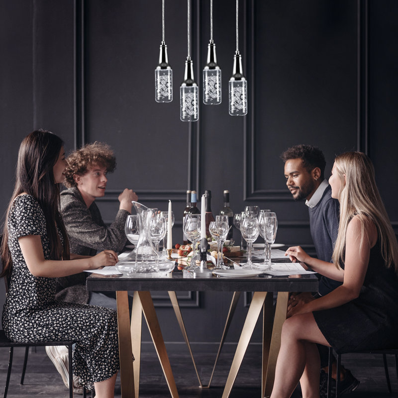 Luminaire suspendu cylindrique à 4 lumières DEL