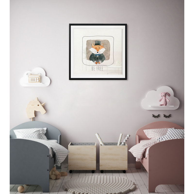 Art sauvage, H 26,5 po x l 26,5 po x P 1,5 po, Cadre plastique noir