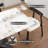 5-Piece Modern Rectangular Sintered Stone Dining Table Set With 4 Faux Leather Chairs-116240197-116240200
