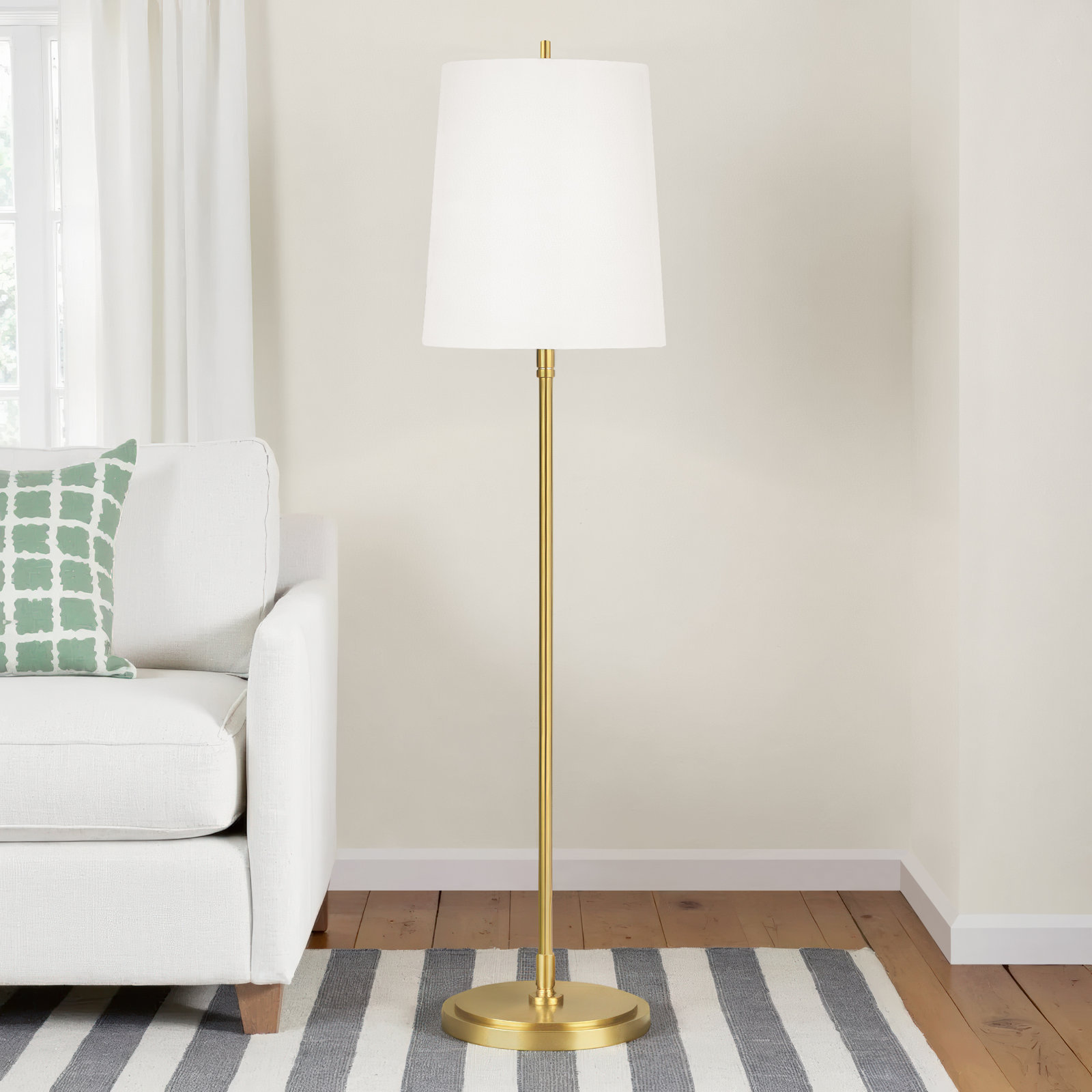 65.5'' Floor Lamp, Burnished Brass