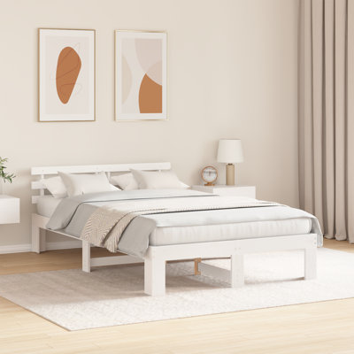 Bed Frame with Headboard Solid Pine Wood