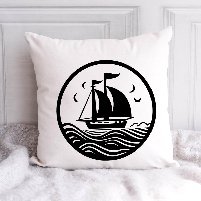 Nautical Sea Life_403 - Coussin décoratif avec coussin décoratif, H 18 po x l 18 po