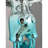 38.58" Blue+Silver Resin+Marble Decorative Objects