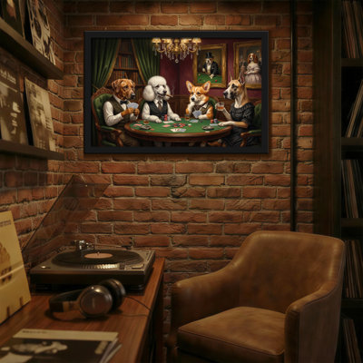 Animals Dogs Playing Poker In Elegant Room