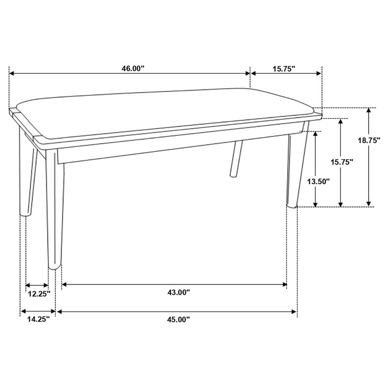 Banc de salle à manger rembourré Letcher