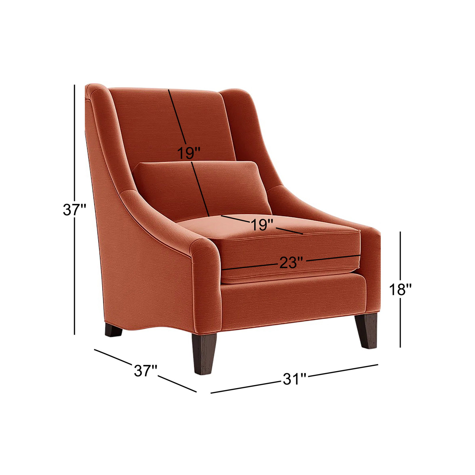 Adriana Chair, Persimmon Cotton