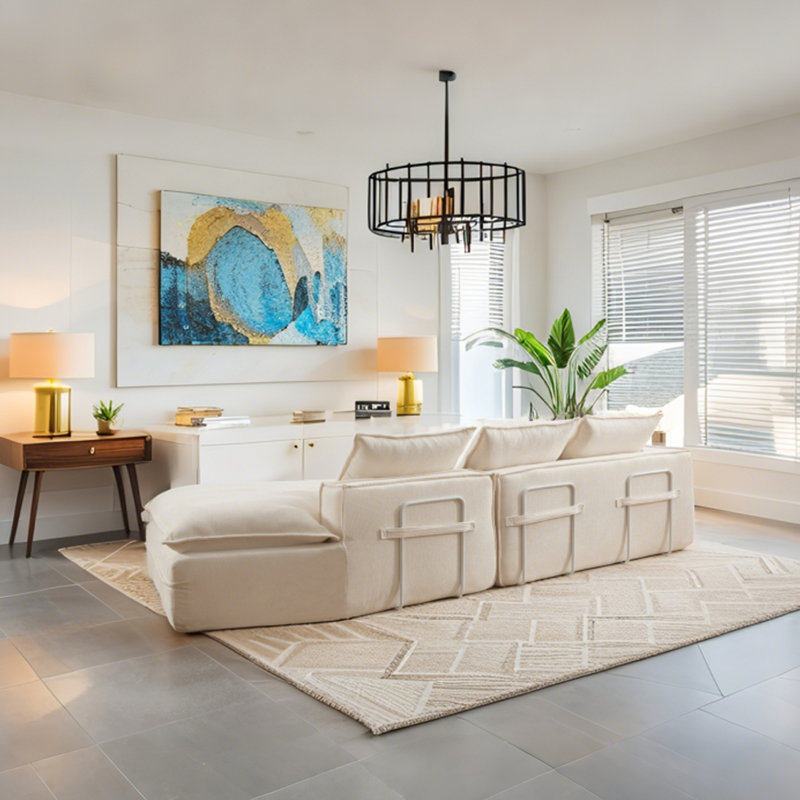 Canapé modulaire Boneless Modern Minimalist, Blanc