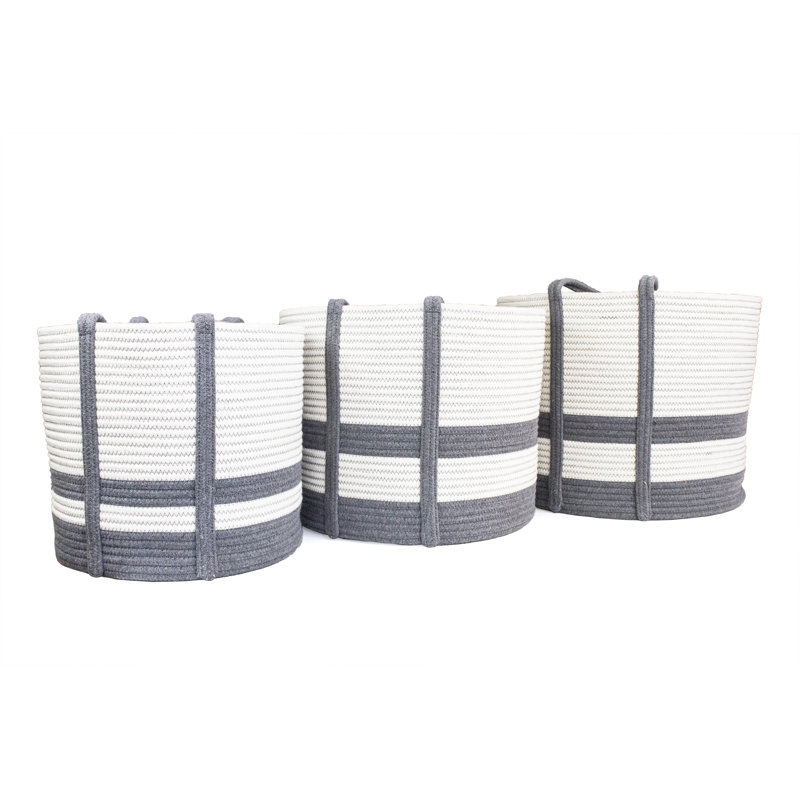 Ensemble de 3 bacs de rangement en tissu