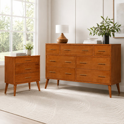 Imre 2 Piece Solid Wood Bedroom Set