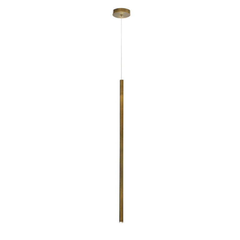 Navada 1 - Light LED Single Pendant, Antique Brass, Large ( 36" H x 1" W x 1" D )