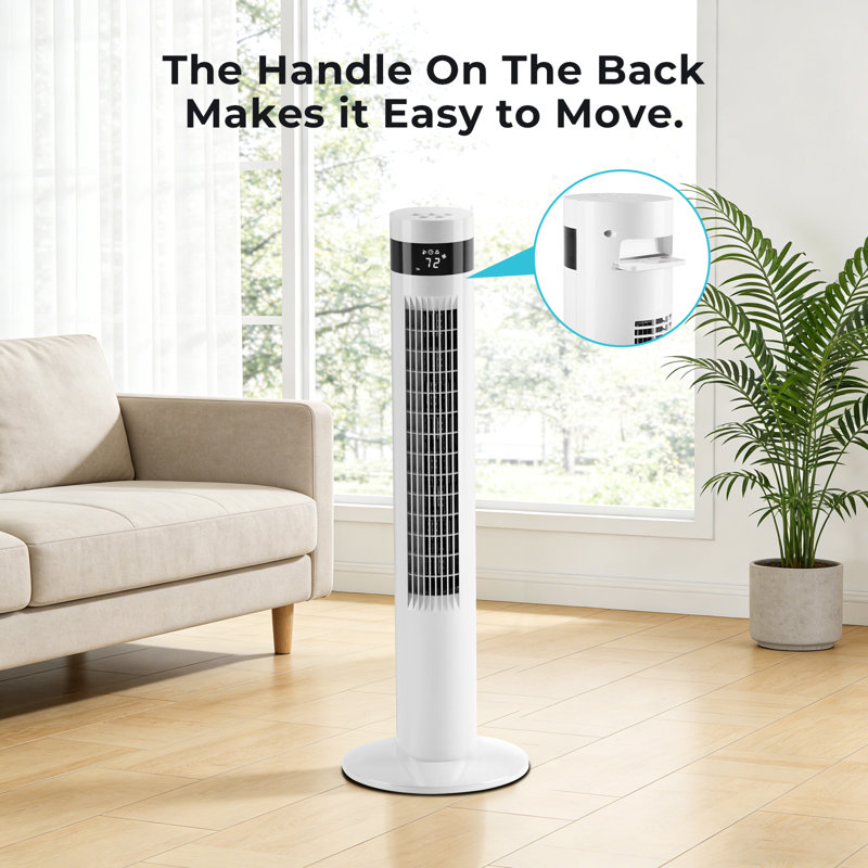Ventilateur silencieux sans lame Electactic 35,83 ", télécommande, 3 modes, 3 vitesses, oscillant, Blanc