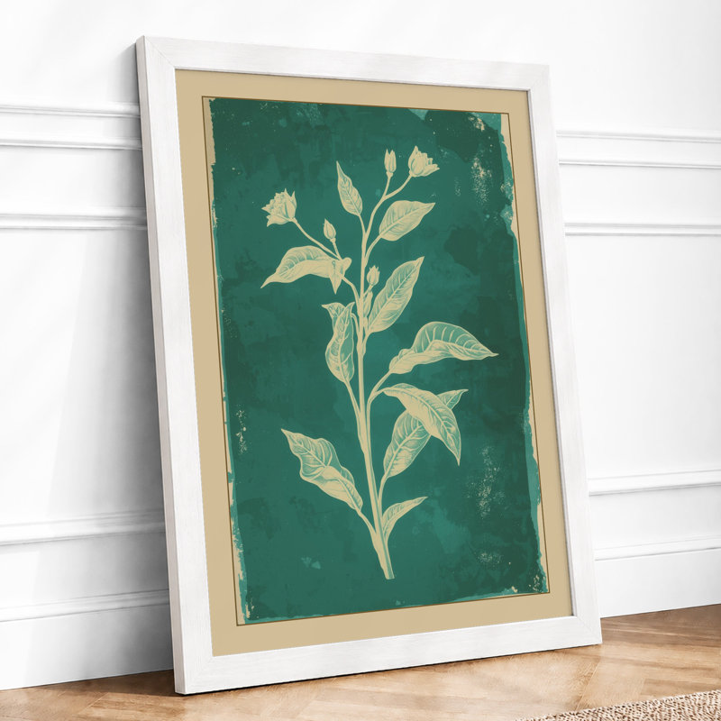 Single Stem in Bloom Botanical - Framed Print, A1 - 84.1 x 59.4 cm, White