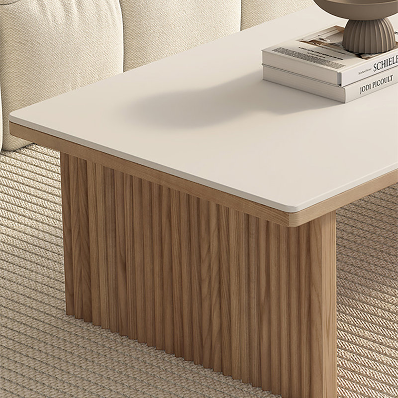 Rectangular simple solid wood rock table, 15.7" H x 39.4" L x 19.7" W
