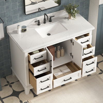 Free Standing Bathroom Vanity with Quartz Top
