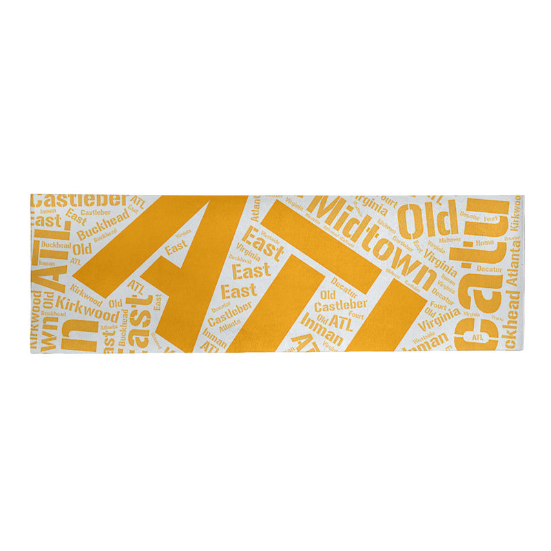 Tapis de zone orange à tissage plat poils longs, Tapis de couloir 2,5 pi x 8 pi