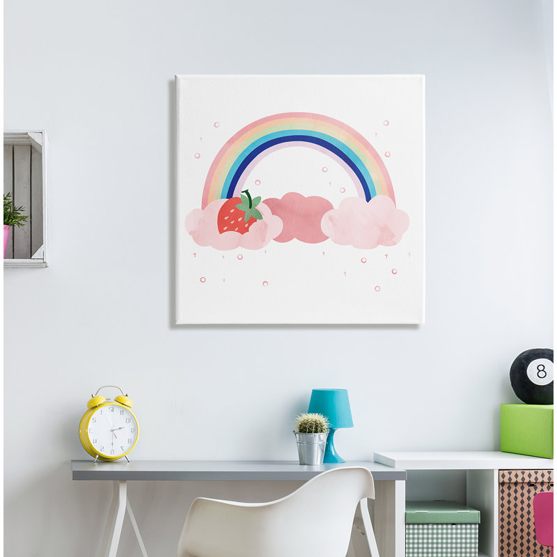 Fraise et arc-en-ciel - impression, Toile tendue, H 24 po x l 24 po