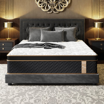 LUMERIS Queen Size Hybrid Mattress with Individually Wrapped Coils & Gel Memory Foam - Fiberglass-Free Design, Advanced Motion Isolation, Edge Support, Mattress in a Box, CertiPUR-US & OEKO-TEX Certified
