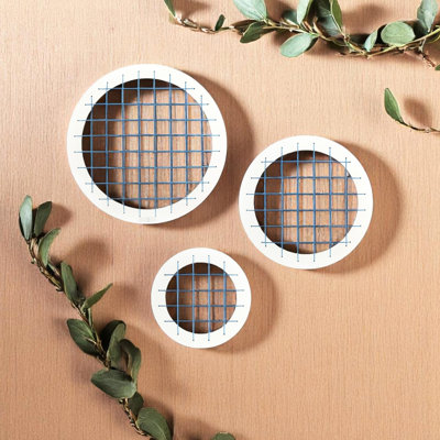 Three Blue Circle Memory Boards For Wall Decor, Solid Wood Frame, Modern Style To Elevate Living Room Decor - Piece Board Framed, Design Space