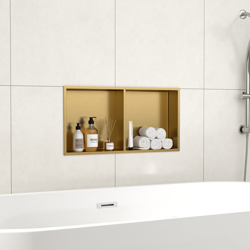 Niche de douche rectangulaire 12 po x H 24 po, Or