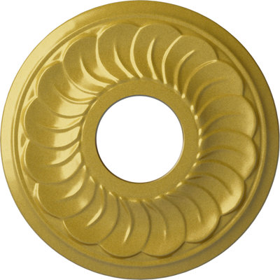 Endurathane Blackthorne Ceiling Medallion, 11 3/4"OD x 3 5/8"ID x 1"P (Fits Canopies up to 4 7/8"), Hand-Painted Rich Gold Finish