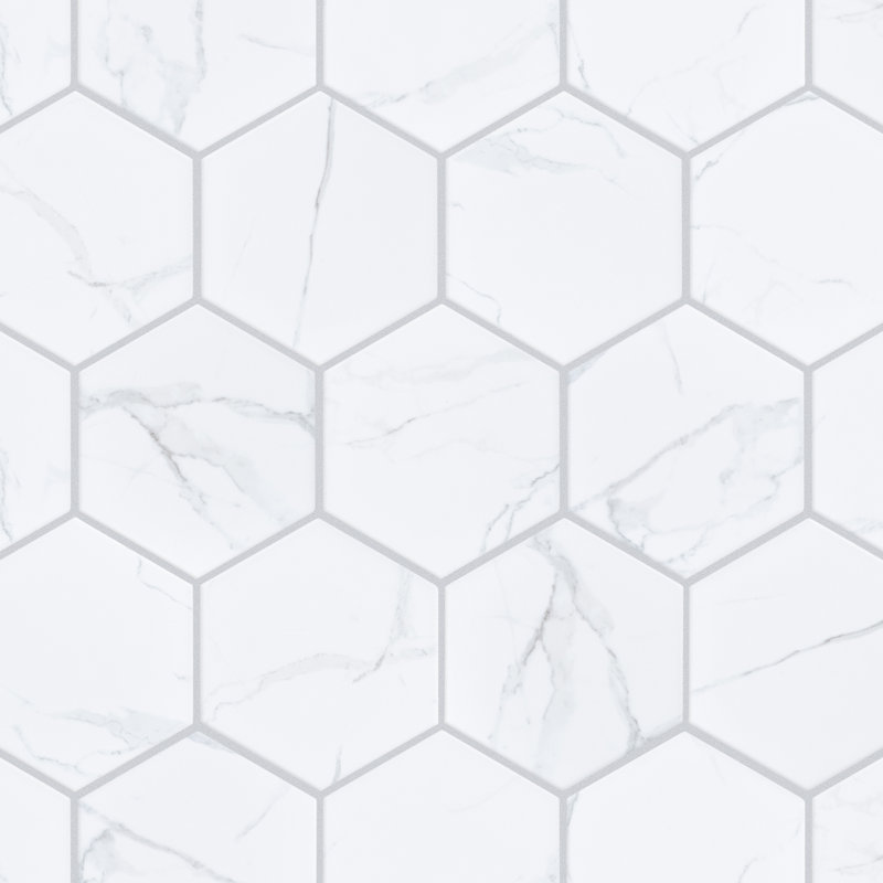 Carrione Super Hex Matte Carrara 10" x 11-1/2" Porcelain Mosaic Tile