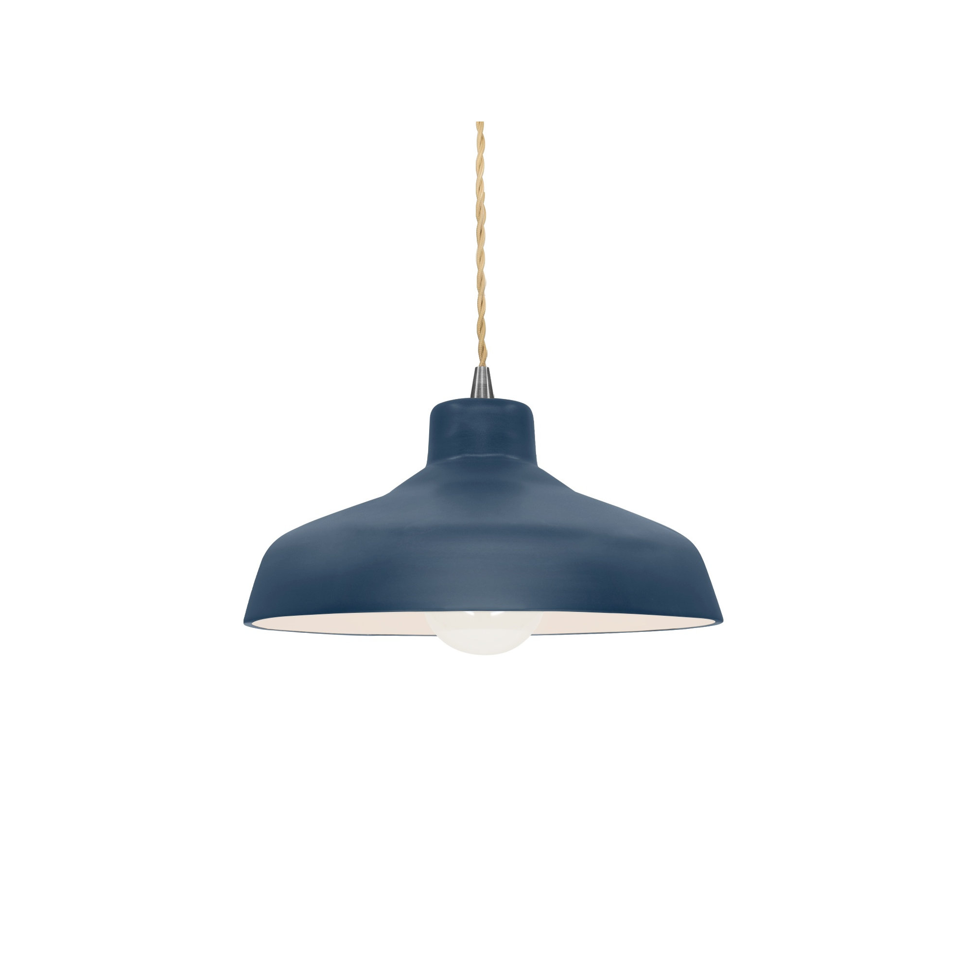 Fallon Ceramic Dimmable Pendant, Brushed Nickel, Midnight Sky, 5.75" H x 11.5" W x 11.5" D
